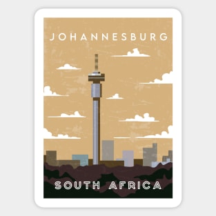 Johannesburg, South Africa. Retro travel poster Sticker